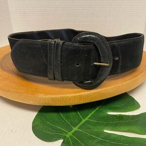 Retro Talbots Raw Leather Wide Belt Sz:M